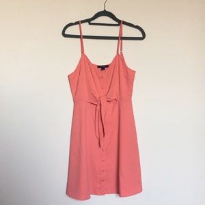 Coral Tie Front Sundress